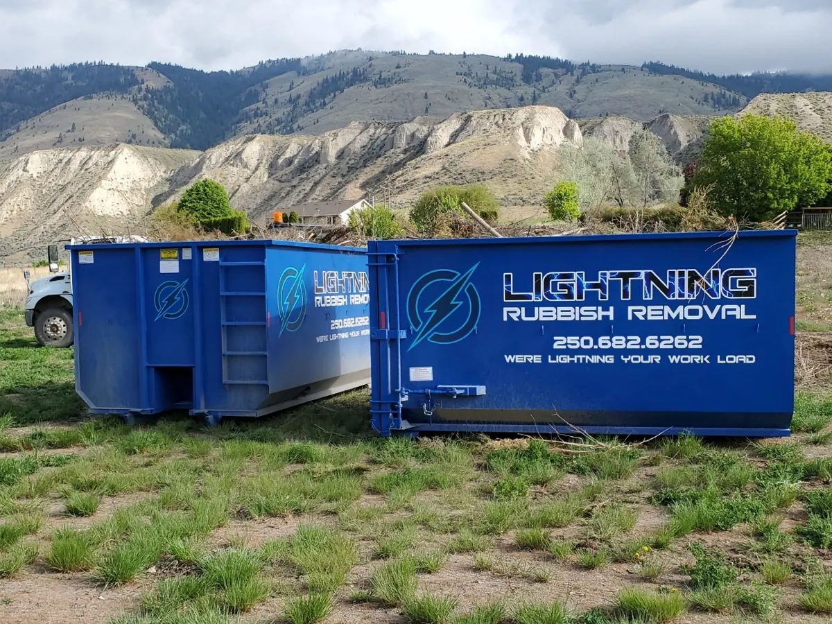 Two Lightning roll-off bins in Kamloops